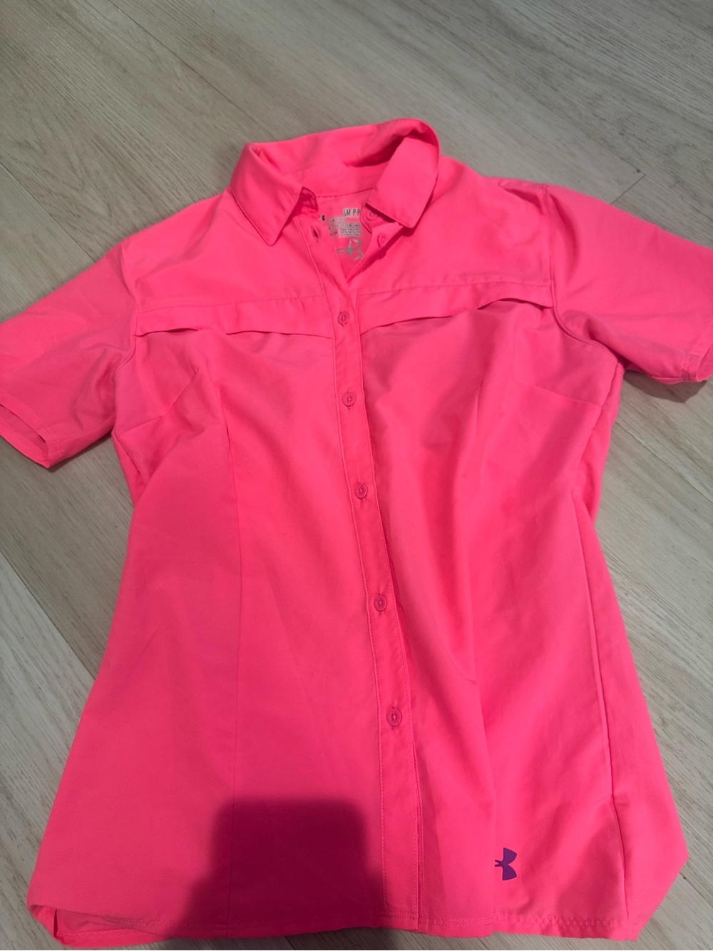 Under Armour Hot Pink Short Sleeve Button-Up